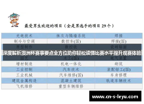 深度解析澳洲杯赛事要点全方位助你轻松读懂比赛水平提升观赛体验